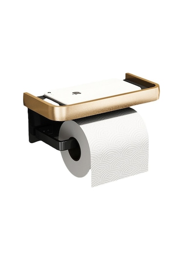 Yunboo Banyo Tuvalet Kağıdı Tutucu Siyah Altın Uzay Alüminyum Kalın Tabaklı Telefon Ve Küçük Eşya Depolama Rakusu Diğer