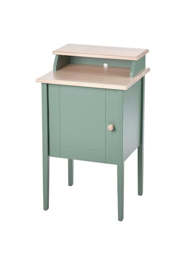 Olderdalen Komodin, Yeşil, 47x43 Cm Masif Ahşap Modern