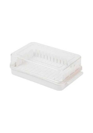 Fastbuy Şeffaf Büyük Kapasiteli Beyaz Tereyağı Kesme Saklama Kutusu, Pratik Mutfak Aksesuarı Beyaz