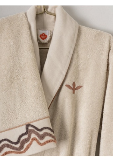 Cottonbox Puff Nakışlı Aile Bornoz Seti Molende Bej-antrasit L-xl Antrasit