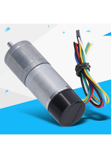 Dianziye 12v 280rpm Hall Kodlayıcıli Dc Redüksiyon Motoru, Akıllı Araçlar İçin Sürtünme Dayanıklı Metal Gövde, Hız Ölçümü Ve Sinyal Geri Bildirimi