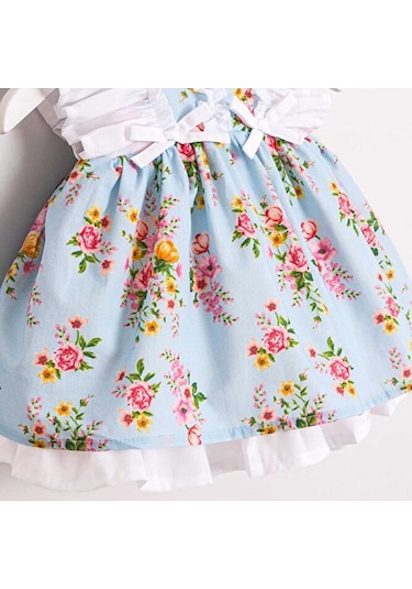 Ministok Flover Love Kız Bebek Elbise Mavi