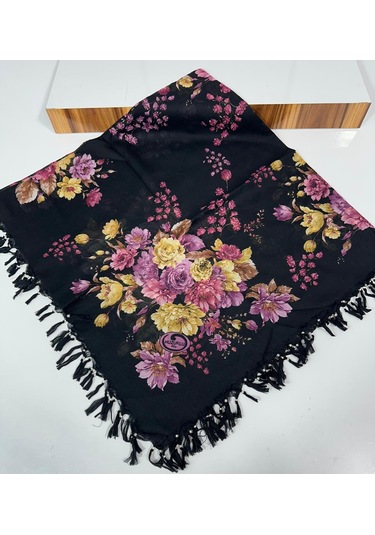 Sökme Boncuklu Pamuk Yazma - 05651 Siyah,nar