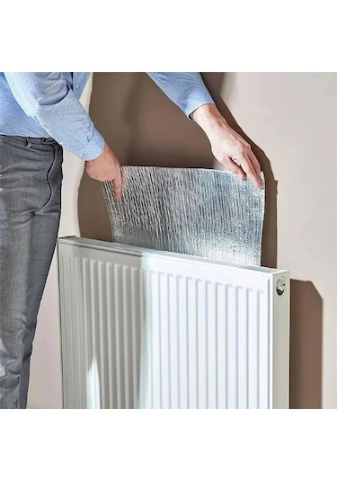 3 Adet Petek Radyatör Arkası Folyo Plaka Kalorifer Arkalığı Alüminyum Isı Yalıtım Folyosu 100x50 Cm