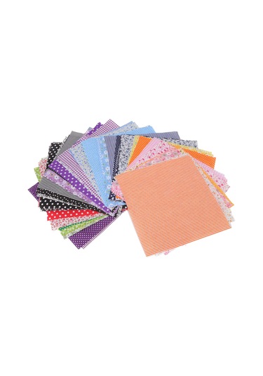 Hangfox 56 Renkli 25x25cm Tam Pamuk Çiçek Desenli Kumaş Seti - El İşleri, Dikiş, Quilt Ve Dıy Projeleri İçin Yumuşak Ve Kesimi Kolay Diğer