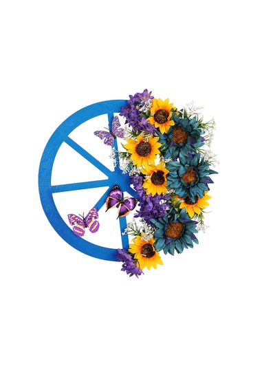 Suntek Çelenk Yapay Ayçiçeği Masa Centerpiece Tüm Yıl