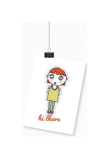 Kız İllüstrasyon Baskılı A3 Duvar Posteri-2547