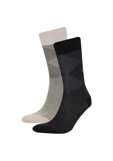 DeFacto Erkek Dikişsiz 2'li Tensel Isı Düzenleyicili Premium Uzun Çorap E7860AXNSKR1