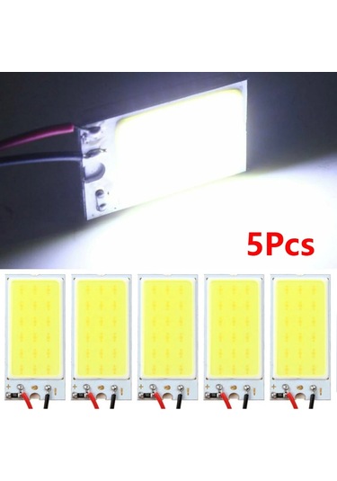 Yeni 5 Adet Dc12v Beyaz Cob 18led Paneller Araba İç Kubbe Ampul T10 Festoon 12 V Lamba Cob Led Panel Işıkları