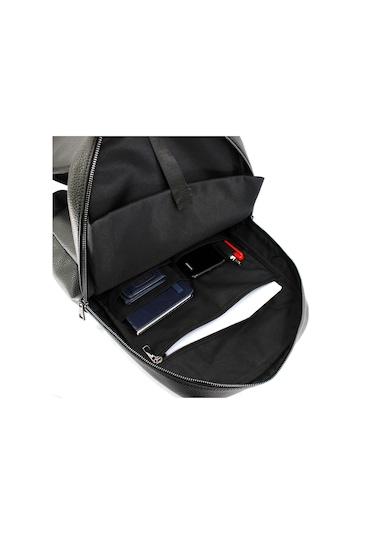 Unisex Kulaklık Çıkışlı Dosya Evrak ve 15 inç Laptop Bölmeli Sırt Çantası Siyah Renk