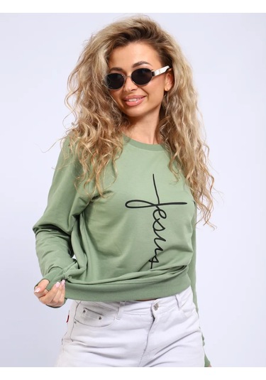 Bakr Textil Rahat Kesim, İçi Şardonlu Olmayan, Kapüşonsuz Sweatshirt 446771901 Khaki