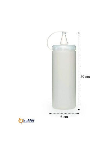 Buffer 12 Adet Şeffaf Kapaklı Plastik Yağlık Sosluk Şişesi 400Ml