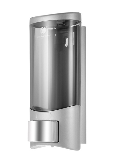 Duvar Tipi Tek Başlı 500ml Sabun Dağıtıcı - Banyo/ev/otel Kullanıma Uygun, Abs+pc Malzeme, Basma Operasyonlu, Gümüş Rengi Gümüş Gümüş