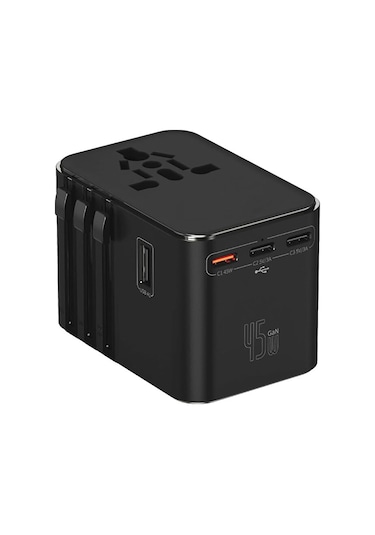 Evrensel Seyahat Şarj Adaptörü Fiş Priz Dönüştürücü Priz 45w /2xu
