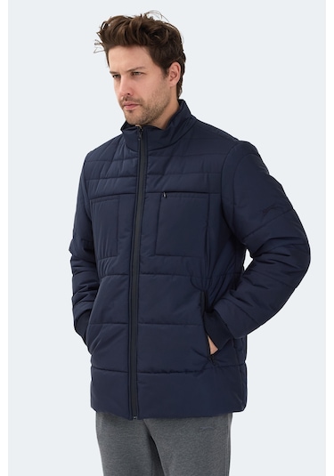 Slazenger Baldwıng Erkek Dik Yaka Fermuarlı Lacivert Mont & Kaban Lacivert