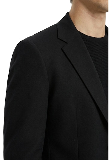 Kip Siyah Çizgili Modern Fit Örme Takım Elbise