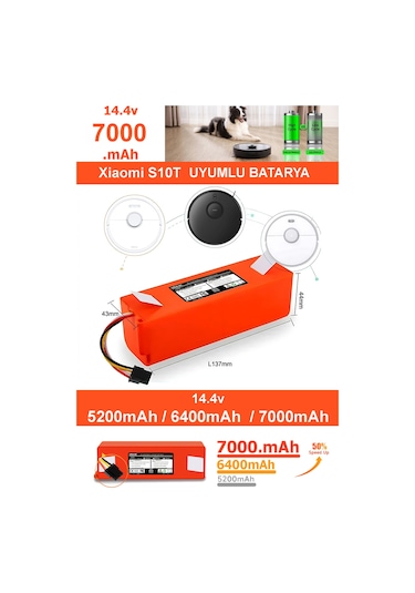 Xiaomi Mi Robot Vacuum S10t Uyumlu 7000.mah Batarya