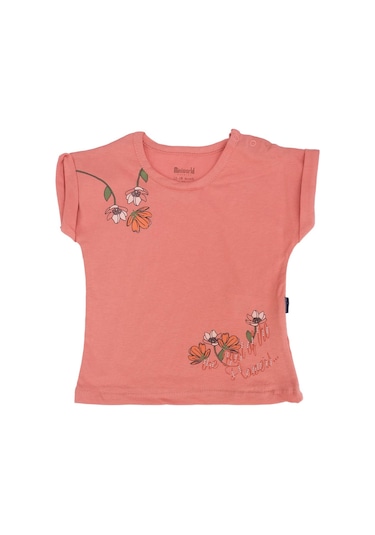 Bebelop Çiçek Baskılı Bisiklet Yaka T-shirt 2'li Set 001
