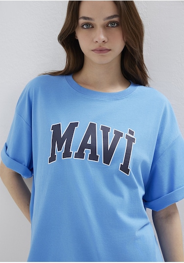 Mavi - Mavi Logo Baskılı Mavi Tişört 1600843-91478 Mavi