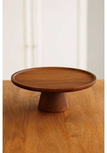 Akasya Ayaklı Sunumluk & Sunum Tabağı & Sunum Servisi 25x25x10 Cm Ahşap