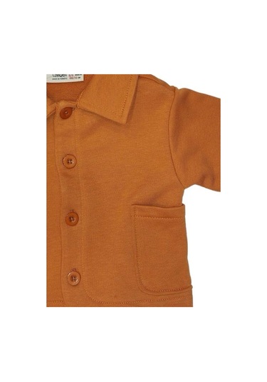 Erkek Bebek Pamuklu Örme Ceket-13797 Turuncu