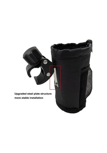 Evrensel Bebek Arabası Bardak Tutucu Oxford Arabası Organizatör Altın - Siyah