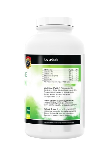 Glucosamine Chondroitin Msm 300 Tablet Glukozamin Kondroitin Msm Hyaluronic Acid Zerdeçal