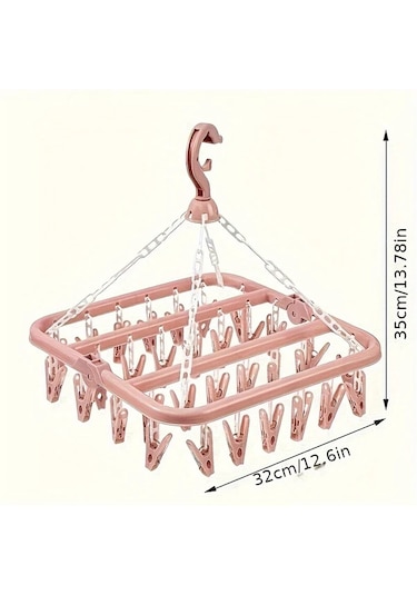 Cordial Mavi, 32 Askılı Döner Çamaşır Askısı - Çorap, İç Çamaşırı Kurutma Raftası Mavi
