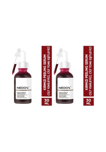 Nedox Yenileyici ve Cilt Tonu Eşitleyici Kırmızı Yüz Peeling Serum 2 x 30 ML