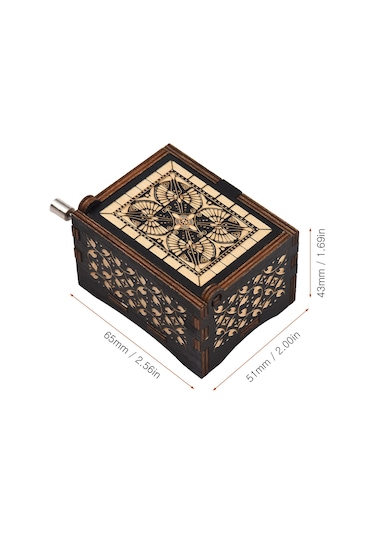 Geeroyoo Klasik Ahşap Oynatma Kutusu, "you Are My Sunshine" Melodili, Elden Çevirilen Dekoratif Heykel Siyah Siyah