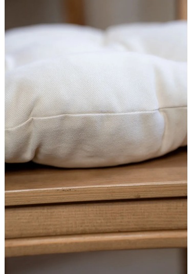 Slavıca Sandalye Minderi Yuvarlak 40x40 Cm Set 2 Adet 194172471 Sütlü