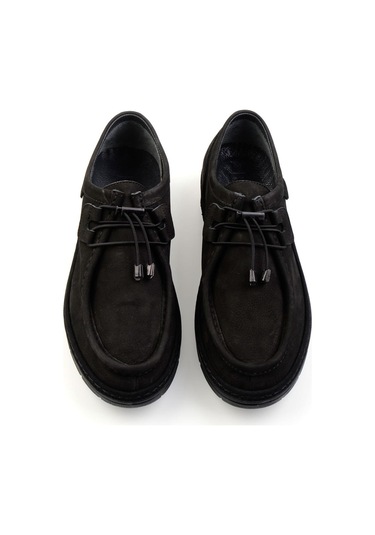 Siyah Hakiki Deri Erkek Casual Ayakkabı E01070020601 Siyah