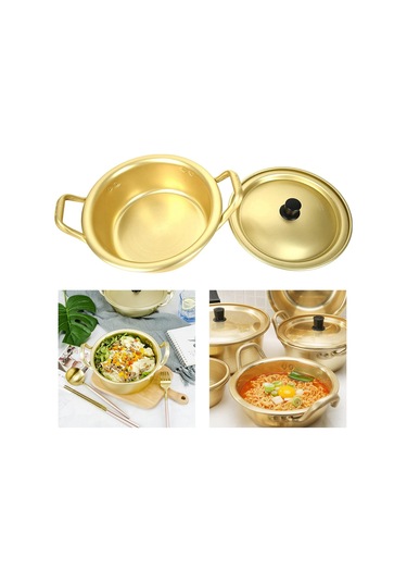 Homyl Kore Eriştesi Ramen Alüminyum Tencere Hazır 18cm Altın