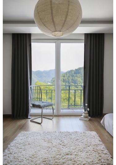 Terra 140x270 Cm 2 Adet Blackout Fon Perde Gri