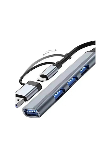2in1 Usb Ve Type C To 4 Port Usb Çoğaltıcı Hub Çevirici / 1xusb 3