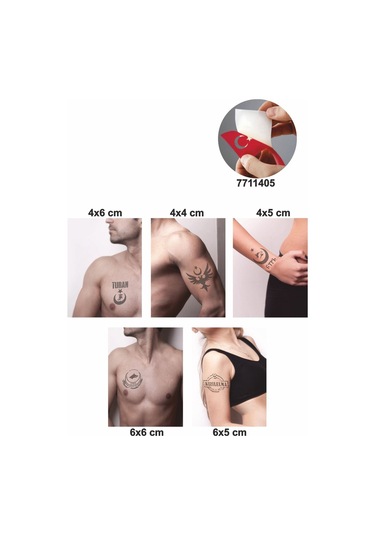 Enhavalı Türkçülük Sembolleri Hint Kınası ile Geçici Dövme Yapma Seti