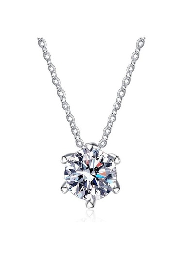 Yeşil Bagueringen 100% 925 Gümüş Kolye Kolye Yuvarlak 1.0ct D Renk Yeşil Mozanit Geçiş Elmas Testi Kadınlar Için Zarif Kolye