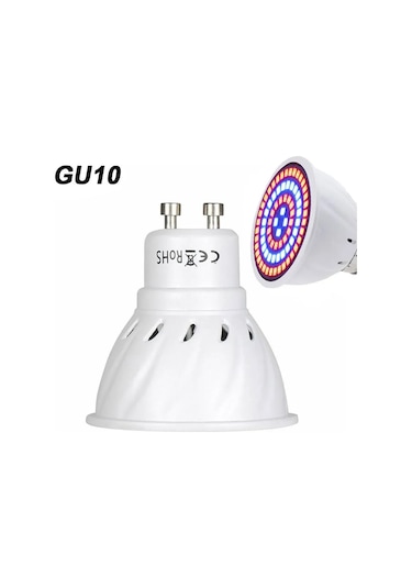 Reedark Bitkisel Büyüme Led Ampulü - Kırmızı Mavi Tam Spektrum, 80 Led, Gu10 Bağlantı Beyaz