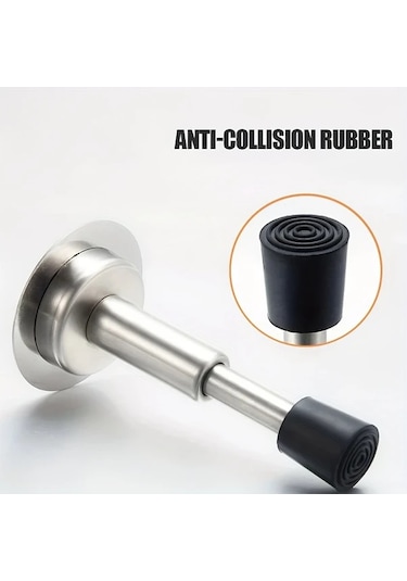 Sunshine011 1 Adet Duvara Monte Hidrolik Kapı Tutucu, Gümüş Renk, Delme Çivileme Yok