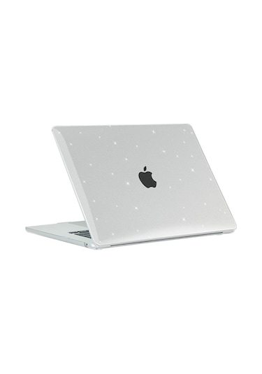 Macbook Uyumlu Air 15 İnç M2 2023 A2941 Kılıf Simli Ön Arka Kapak 001