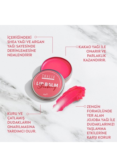 Thalia Yoğun Nemlendirme Etkili Çilek Aromalı Dudak Balsamı 12 G