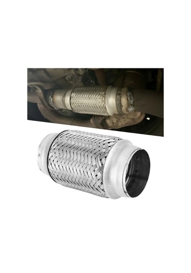 Reedark 63mm X 150mm Paslanmaz Çelik Dokuma Egemen Boru, Motor Titreşimini Yalıtır, Egzos Sistemi Yaşamını Uzattır - Evrensel Uyumlu