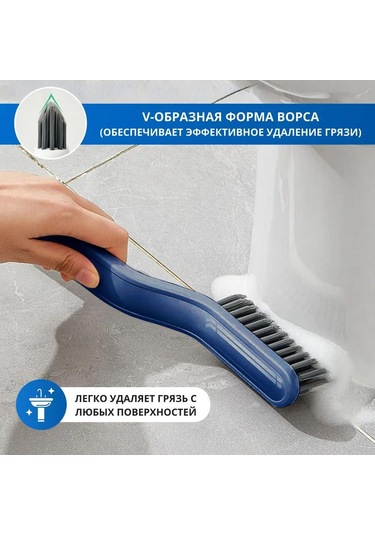 Leezsing 2'li 1 Ev Temizlik Fırçası - Derin Kiriş Temizleyici, Çok Fonksiyonlu, Pp+pet Fiber, El Tweezerli Mavi