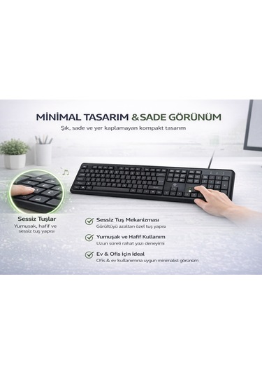 Yk Design Yk-40 Kablolu Standart Klavye Usb Q Türkçe Tuş Dizilimi Siyah