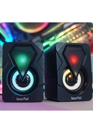 Leerfei Lf-1046 Rgb Led Mini Speaker 2 3 Watt Usb Hoparlör Seti