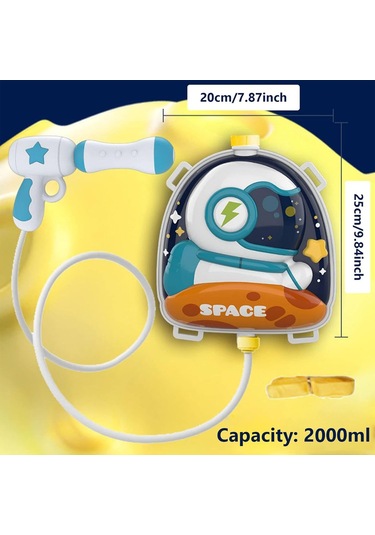 Sırt Çantalı Sırta Takılabilen Pompalı Su Tabancası 2000ml Kapasite - Mavi