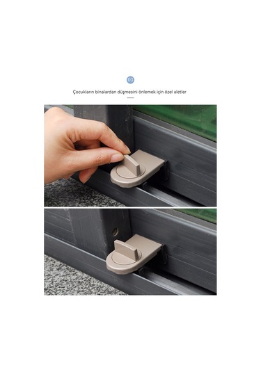 Ikkb Yeni Çocuk Alüminyum Alaşımlı Kapı Ve Pencereler Sürgülü Sürgülü Kapı Ve Pencereler Emniyet Kilidi Siyah