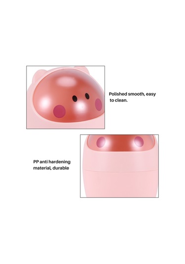 Pazly--mini Çöp Kutusu Masaüstü Çöp Sepeti Temizleme Varil Küçük Masa Düzenleyici Depolama Çöp Kovaları Hayvan Çöp Tenekesi Kağıt Havlu Kabı Pembe