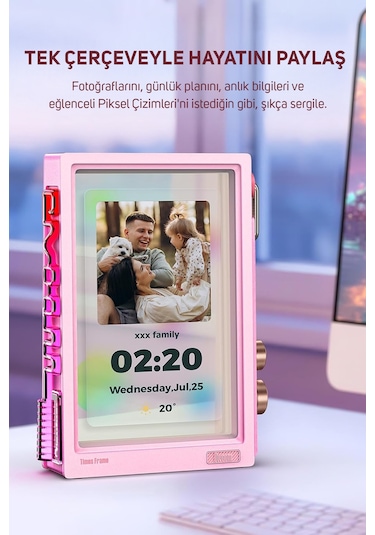 Divoom Times Frame 10.1 Akıllı Kişiselleştirilebilir Dijital Çerçeve, 64gb Pembe