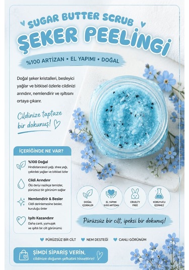 Hollywood Glow Sugar Scrub Body Butter Keshlee Farm Şeker Peelingi Mavi